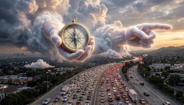 עדכון מהGPS השמיימי: סע ימינה לתוך הפקק עדכון מהGPS השמיימי: סע ימינה לתוך הפקק