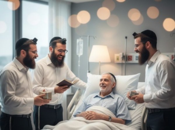 הדליקו אור בחנוכה: אנשי מוקד תהילים ארצי שימחו בבתי החולים