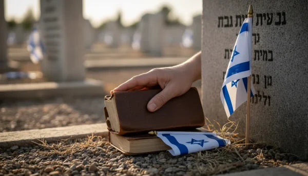 נשמת חייל עולה אל האור בין עמודי תהילים - יום הזיכרון לחללי מערכות ישראל